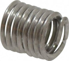 Recoil - M2.5x0.45 Metric Coarse, 2D, Stainless Steel Screw Locking Insert - 5mm Overall Length, with Tang, Bright Finish - Exact Industrial Supply