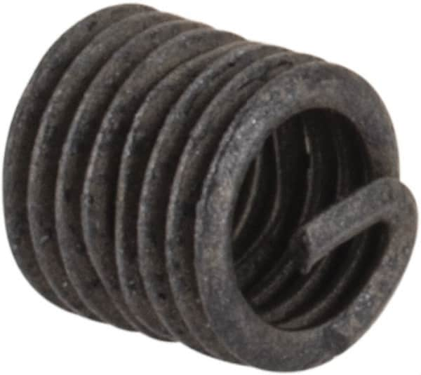 Recoil - M2.5x0.45 Metric Coarse, 2D, Stainless Steel Screw Locking Insert - 8-1/8 Free Coils, 5mm Overall Length, 3.2 to 3.7mm Outside Diameter, with Tang, Dry Film Lubricant - Exact Industrial Supply