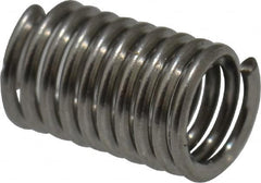 Recoil - #2-56 UNC, 0.215" OAL, Free Running Helical Insert - 9-5/8 Free Coils, Tanged, Stainless Steel, Bright Finish, 2-1/2D Insert Length - Exact Industrial Supply