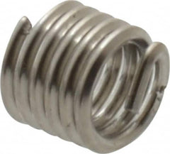 Recoil - #5-40 UNC, 0.188" OAL, Free Running Helical Insert - 5-1/2 Free Coils, Tanged, Stainless Steel, Bright Finish, 1-1/2D Insert Length - Makers Industrial Supply