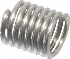 Recoil - #5-40 UNC, 1/4" OAL, Free Running Helical Insert - 7-3/4 Free Coils, Tanged, Stainless Steel, Bright Finish, 2D Insert Length - Makers Industrial Supply