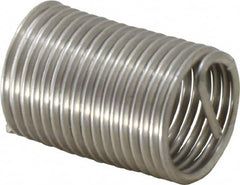 Recoil - 1/2-20 UNF, 1" OAL, Free Running Helical Insert - 16-7/8 Free Coils, Tanged, Stainless Steel, Bright Finish, 2D Insert Length - Makers Industrial Supply