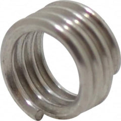 Recoil - #6-40 UNF, 0.138" OAL, Free Running Helical Insert - 3-1/2 Free Coils, Tanged, Stainless Steel, Bright Finish, 1D Insert Length - Exact Industrial Supply