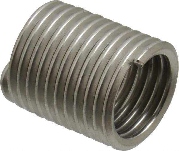 Recoil - M12x1.75 Metric Coarse, 24mm OAL, Free Running Helical Insert - 11-1/2 Free Coils, Tanged, Stainless Steel, Bright Finish, 2D Insert Length - Makers Industrial Supply