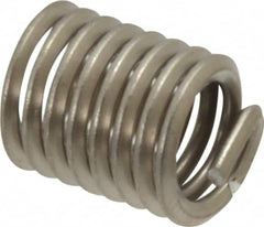 Recoil - 1/4-20 UNC, 1/2" OAL, Free Running Helical Insert - 8 Free Coils, Tanged, Stainless Steel, 2D Insert Length - Exact Industrial Supply