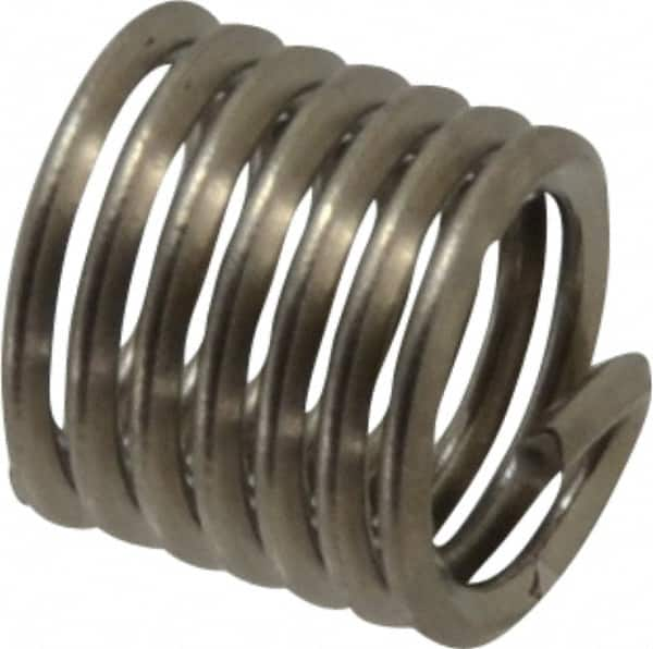 Recoil - #10-32 UNC, 0.285" OAL, Free Running Helical Insert - 5 Free Coils, Tanged, Stainless Steel, 1-1/2D Insert Length - Makers Industrial Supply