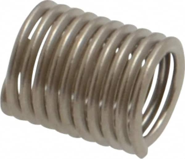 Recoil - #10-32 UNF, 0.38" OAL, Free Running Helical Insert - 7-1/8 Free Coils, Tanged, Stainless Steel, 2D Insert Length - Makers Industrial Supply