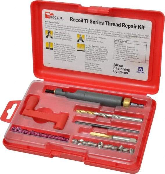 Recoil - 36 Inserts, 1/4-20, 1/4-20 UNC, Thread Repair Kit - 0.375" Insert Length - Exact Industrial Supply