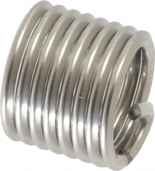 Recoil - M10x1.50 Metric Coarse, 15" OAL, Free Running Helical Insert - 8 Free Coils, Tanged, Stainless Steel, 1-1/2D Insert Length - Exact Industrial Supply