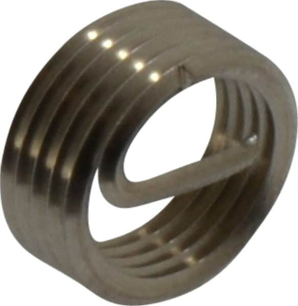 Recoil - 1/8-27 NPT, 0.273" OAL, Free Running Helical Insert - 5-1/8 Free Coils, Tanged, Stainless Steel, 1-1/2D Insert Length - Exact Industrial Supply