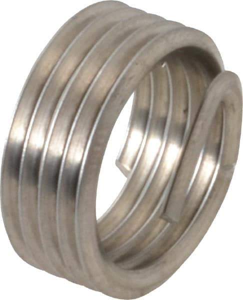 Recoil - 1/4-18 NPT, 0.394" OAL, Free Running Helical Insert - 5 Free Coils, Tanged, Stainless Steel, 1-1/2D Insert Length - Makers Industrial Supply