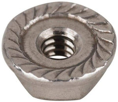 Value Collection - #6-32, 27/64" Flange Diam, Serrated Flange Nut - Grade 18-8 Stainless Steel, Uncoated Finish, 0.171" Flange Height - Makers Industrial Supply