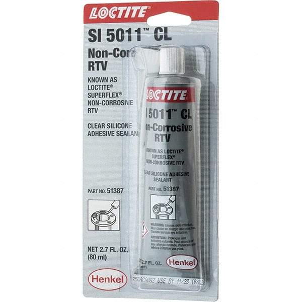 Loctite - 80 mL Tube Clear Silicone Sealant - NC RTV SIL-CL 80ML LOCTITE SUPERFLX RTV - Makers Industrial Supply