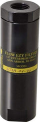 Flow Ezy Filters - 1/2 NPT Thread, 40 Micron, 1.6" Outside Diam, 4.9" Long, Stainless Steel Wire Cloth Media, Filter Assembly - Anodized Aluminum - Makers Industrial Supply