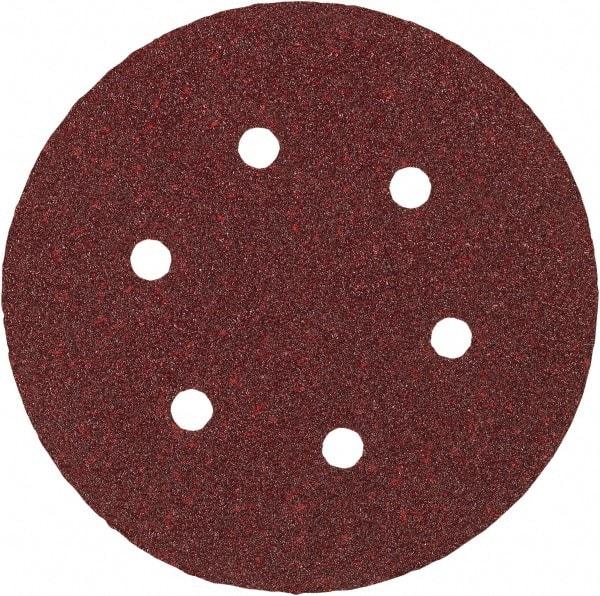 Porter-Cable - 6" Diam, 80 Grit Aluminum Oxide Adhesive PSA Disc - Medium Grade, Tan, C Weighted Backing, Flexible, 13,000 Max RPM - Makers Industrial Supply