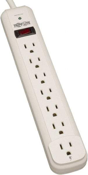 Tripp-Lite - 7 Outlets, 120 VAC15 Amps, 6' Cord, Power Outlet Strip - Floor, Keyhole Mount, 5-15 NEMA Configuration, 11.69" Strip - Makers Industrial Supply