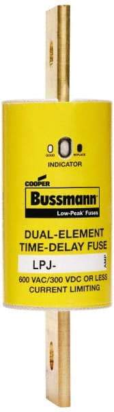 Cooper Bussmann - 300 VDC, 600 VAC, 150 Amp, Time Delay General Purpose Fuse - Bolt-on Mount, 5-3/4" OAL, 100 at DC, 300 at AC (RMS) kA Rating, 1-13/16" Diam - Makers Industrial Supply