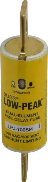 Cooper Bussmann - 300 VDC, 600 VAC, 100 Amp, Time Delay General Purpose Fuse - Bolt-on Mount, 4-5/8" OAL, 100 at DC, 300 at AC (RMS) kA Rating, 1-7/64" Diam - Makers Industrial Supply