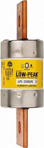 Cooper Bussmann - 300 VDC, 600 VAC, 250 Amp, Time Delay General Purpose Fuse - Bolt-on Mount, 7-1/8" OAL, 100 at DC, 300 at AC (RMS) kA Rating, 2" Diam - Makers Industrial Supply