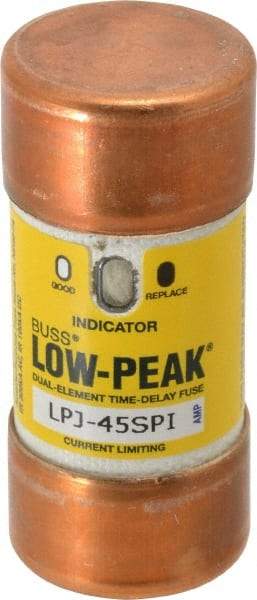 Cooper Bussmann - 300 VDC, 600 VAC, 45 Amp, Time Delay General Purpose Fuse - Fuse Holder Mount, 2-3/8" OAL, 100 at DC, 300 at AC (RMS) kA Rating, 1-1/16" Diam - Makers Industrial Supply