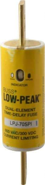 Cooper Bussmann - 300 VDC, 600 VAC, 70 Amp, Time Delay General Purpose Fuse - Bolt-on Mount, 4-5/8" OAL, 100 at DC, 300 at AC (RMS) kA Rating, 1-1/8" Diam - Makers Industrial Supply