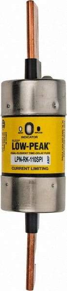 Cooper Bussmann - 250 VAC/VDC, 110 Amp, Time Delay General Purpose Fuse - Bolt-on Mount, 7-1/8" OAL, 100 at DC, 300 at AC (RMS) kA Rating, 1-19/32" Diam - Makers Industrial Supply