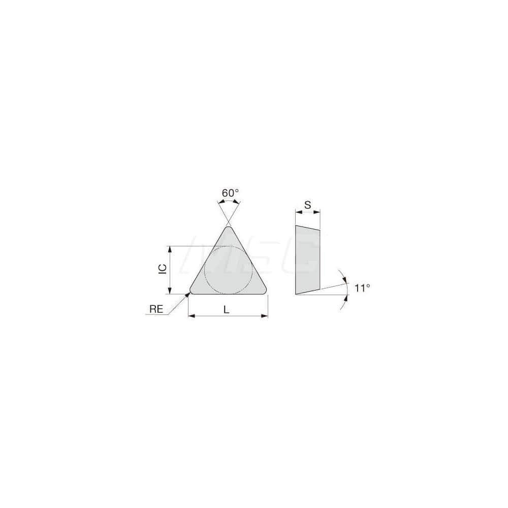 Turning Insert:  TPGN222 TH10,  Solid Carbide Uncoated Finish,  Neutral,  1/4″ Inscribed Circle,  0.0310″ Corner Radius,  60.0 &deg N/A Triangle,  Series  TPGN