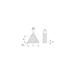 Turning Insert:  TPGN222 TH10,  Solid Carbide Uncoated Finish,  Neutral,  1/4″ Inscribed Circle,  0.0310″ Corner Radius,  60.0 &deg N/A Triangle,  Series  TPGN