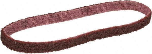 3M - 3/8" Wide x 13" OAL, Aluminum Oxide Abrasive Belt - Aluminum Oxide, Medium, Nonwoven, Series SC-BS - Makers Industrial Supply