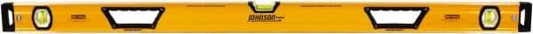 Johnson Level & Tool - 48" Long 3 Vial Box Beam Level - Aluminum, Yellow, 2 Plumb & 1 Level Vials - Makers Industrial Supply