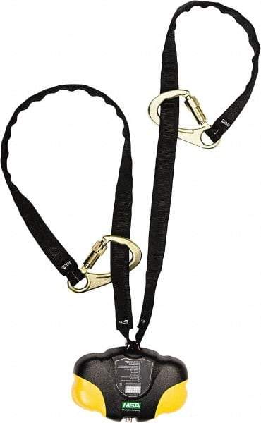 MSA - 7.5' Long, 310 Lb Capacity, Nylon Webbing Fall Limiter - Locking Snap Hook Connector, Carabiner Connector - Makers Industrial Supply