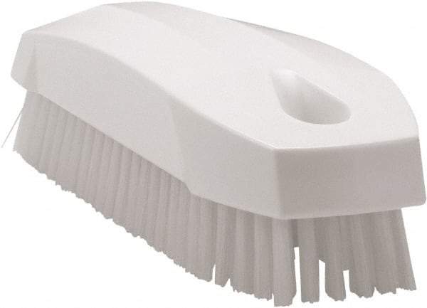 Vikan - 0.7" Bristle Length, Polyester Scrub Brush - 1-1/2" Wide Head, 4-1/2" OAL, White, Polypropylene Block - Makers Industrial Supply