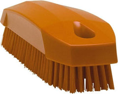 Vikan - 0.7" Bristle Length, Polyester Scrub Brush - 1-1/2" Wide Head, 4-1/2" OAL, Orange, Polypropylene Block - Makers Industrial Supply