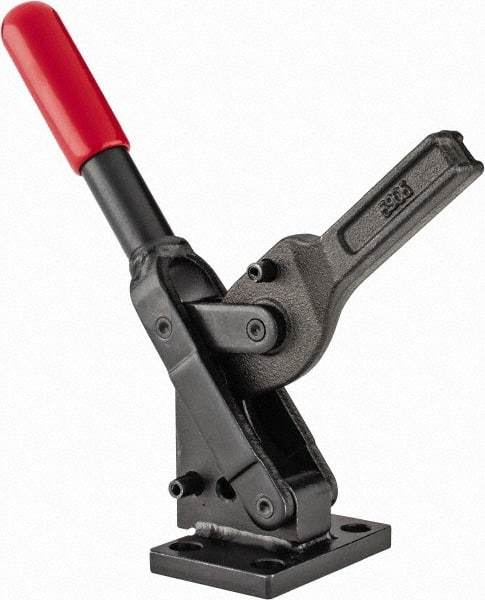 De-Sta-Co - 751 Lb Holding Capacity, Vertical Handle, Manual Hold Down Toggle Clamp - 70° Handle Movement, 135° Bar Opening, Solid Bar, Flanged Base, Oxide Finish, Forged Alloy Steel - Makers Industrial Supply