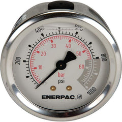 Enerpac - Hydraulic Pressure Gages & Adapters Type: Glycerine Filled Pressure Rating: 1000 - Makers Industrial Supply