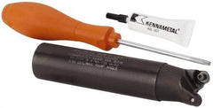 Kennametal - 1-1/4" Cutting Diam, 1-1/4" Shank Diam, 1-1/4" Max Depth of Cut, Straight Shank Indexable Copy End Mill - 2 Inserts, RP.T 43.. Insert, KSRM Toolholder, Through Coolant - Makers Industrial Supply