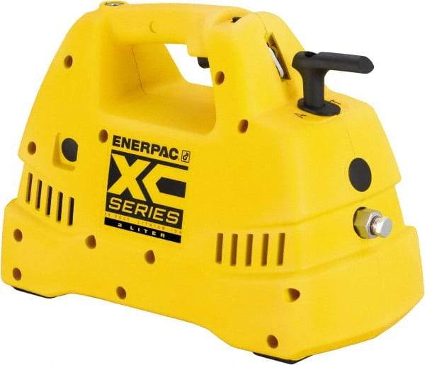 Enerpac - 10,000 psi Electric Hydraulic Pump & Jack - 2 L Oil Capacity, 3-Way, 2 Position Valve, Used with Single Acting, Advance, Hold & Retract - Makers Industrial Supply