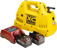 Enerpac - 10,000 psi Electric Hydraulic Pump & Jack - 2 L Oil Capacity, 4-Way, 3 Position Valve, Use with Double Acting Cylinders, Advance, Hold & Retract - Makers Industrial Supply