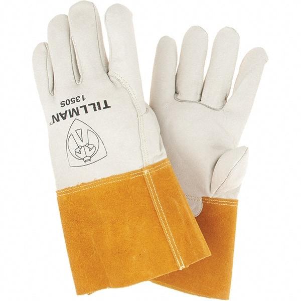 TILLMAN - Welder's & Heat Protective Gloves - 4" NATRL/TAN SML 1/PR COWHIDE MIG WELDING GLV - Makers Industrial Supply