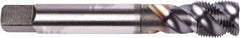 Union Butterfield - M18x1.50 Metric Fine 3 Flute 6H Modified Bottoming Spiral Flute Tap - Powdered Metal, TiCN Finish, 110mm OAL, Right Hand Flute, Right Hand Thread, Series 1677AP - Makers Industrial Supply