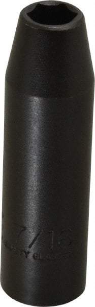 Proto - 1/2" Drive 7/16" Deep Thin Wall Impact Socket - 6 Points, 3-1/4" OAL - Makers Industrial Supply