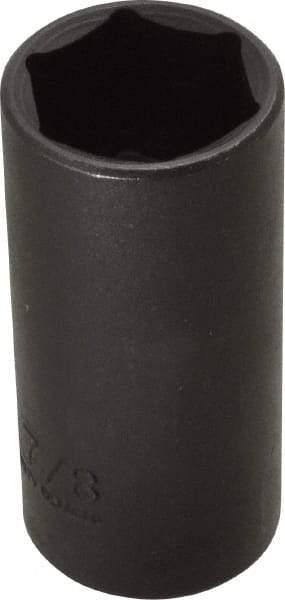 Proto - 3/8" Drive 7/8" Deep Thin Wall Impact Socket - 6 Points, 2-1/2" OAL - Makers Industrial Supply