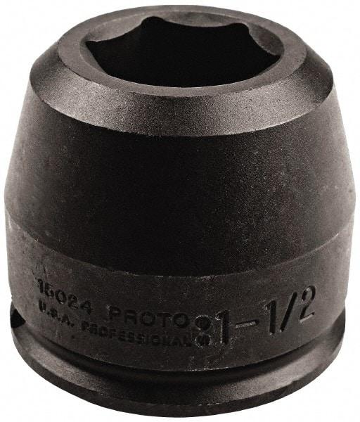 Proto - 1-1/2" Drive 1-15/16" Standard Impact Socket - 6 Points, 5-3/4" OAL - Makers Industrial Supply