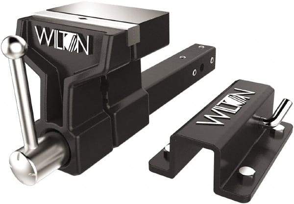 Wilton - 6" Jaw Width x 5-3/4" Jaw Opening Capacity, 5" Throat Depth, Bench & Pipe Combination Vise - 3/4 to 3" Pipe Capacity, Stationary Base, Bolt Down Attachment, Ductile Iron - Makers Industrial Supply