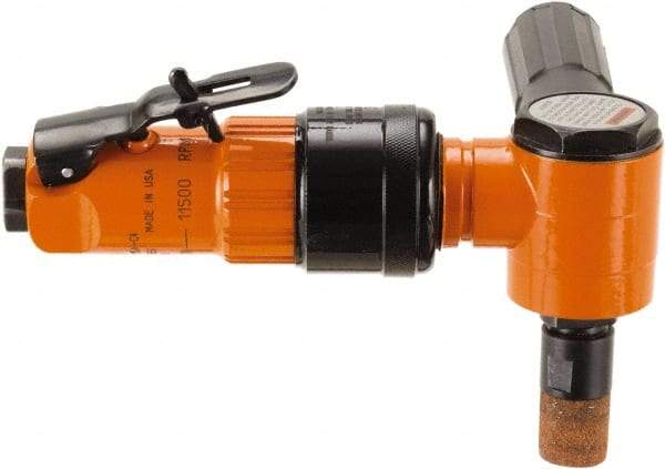 Dotco - 6mm Collet, Angle Handle, Air Angle Die Grinder - 25,000 RPM, Front Exhaust, 30 CFM, 0.6 hp, 90 psi, 6.3mm Inlet - Makers Industrial Supply