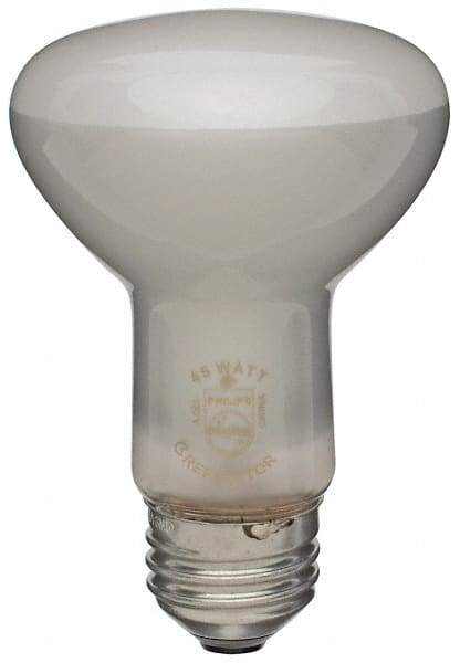 Philips - 45 Watt Incandescent Flood/Spot Medium Screw Lamp - 2,700°K Color Temp, 380 Lumens, 120 Volts, Dimmable, R20, 2,000 hr Avg Life - Makers Industrial Supply