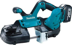 Makita - 18 Volt, 18-1/2" Blade, 630 SFPM Cordless Portable Bandsaw - 2-1/2" (Round) & 2-1/2 x 2-1/2" (Rectangle) Cutting Capacity, Lithium-Ion Battery Included - Makers Industrial Supply