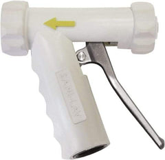 SANI-LAV - 3/4" Pipe, Insulated, Grade 304 Stainless Steel Adjustable Spray Pattern Nozzle - White, 3/4 GHT Connection, 7 Gal per min at 100 psi, 3/4 GHT, 3/4" Orifice Diam, For Use With Water - Makers Industrial Supply