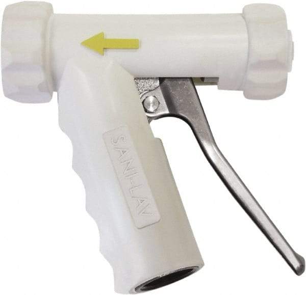 SANI-LAV - 3/4" Pipe, Insulated, Grade 6061-T6 Aluminum Adjustable Spray Pattern Nozzle - White, 3/4 GHT Connection, 7 Gal per min at 100 psi, 3/4 GHT, 3/4" Orifice Diam, For Use With Water - Makers Industrial Supply