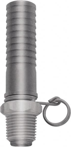 SANI-LAV - 1/2 NPT Thread Hose Barb x Male Swivel NPT Connector - 5/8" ID Hose x 0.8" OD Hose, Stainless Steel - Makers Industrial Supply